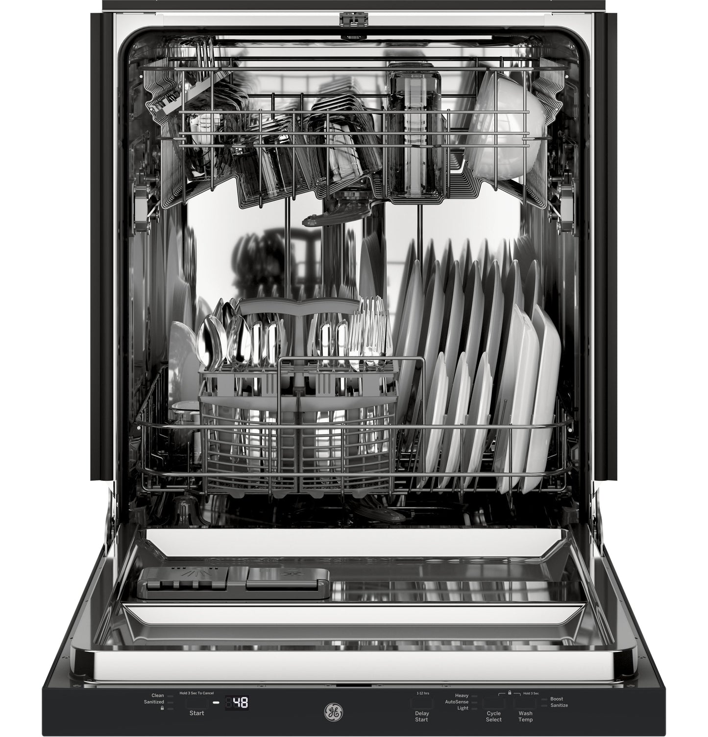 GE® ADA Compliant Stainless Steel Interior Dishwasher with Sanitize Cycle