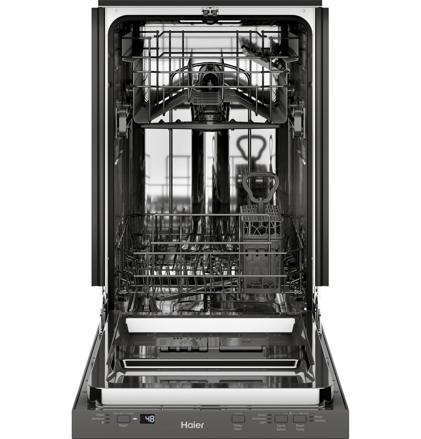 Haier 18" Stainless Steel Interior Dishwasher with Sanitize Cycle