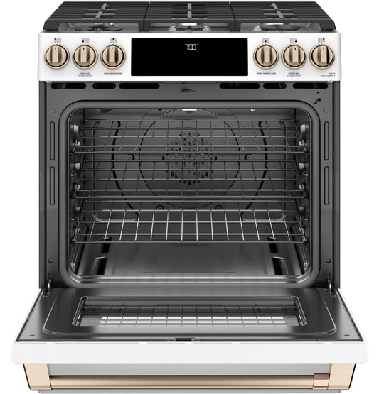 Café™ 30" Smart Slide-In, Front-Control, Gas Range with Convection Oven