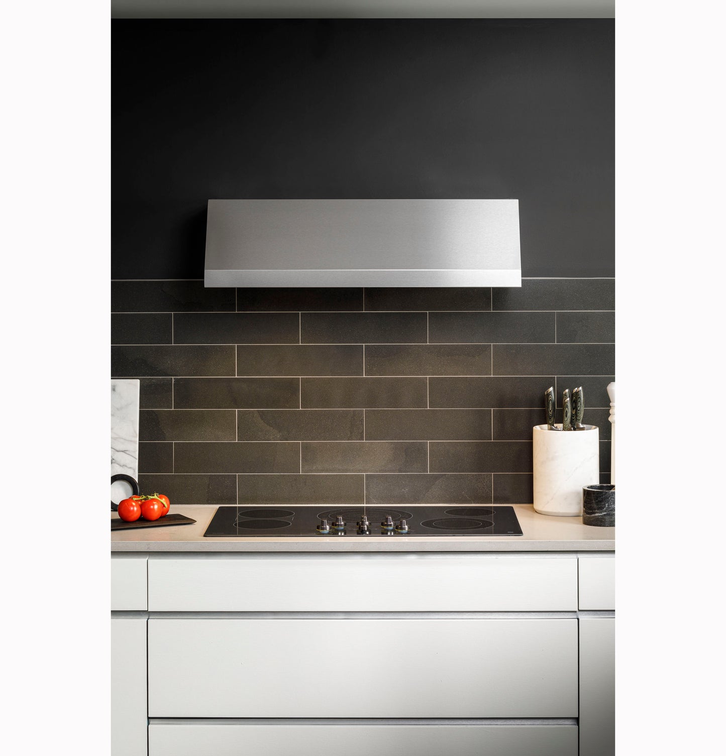 36” Designer Wall Mount Hood w/ Dimmable LED Lighting
