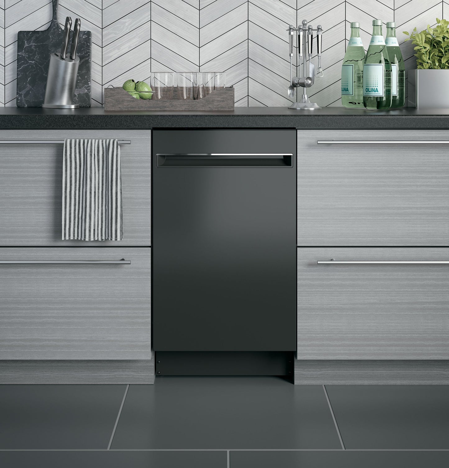 GE Profile™ 18" ADA Compliant Stainless Steel Interior Dishwasher with Sanitize Cycle