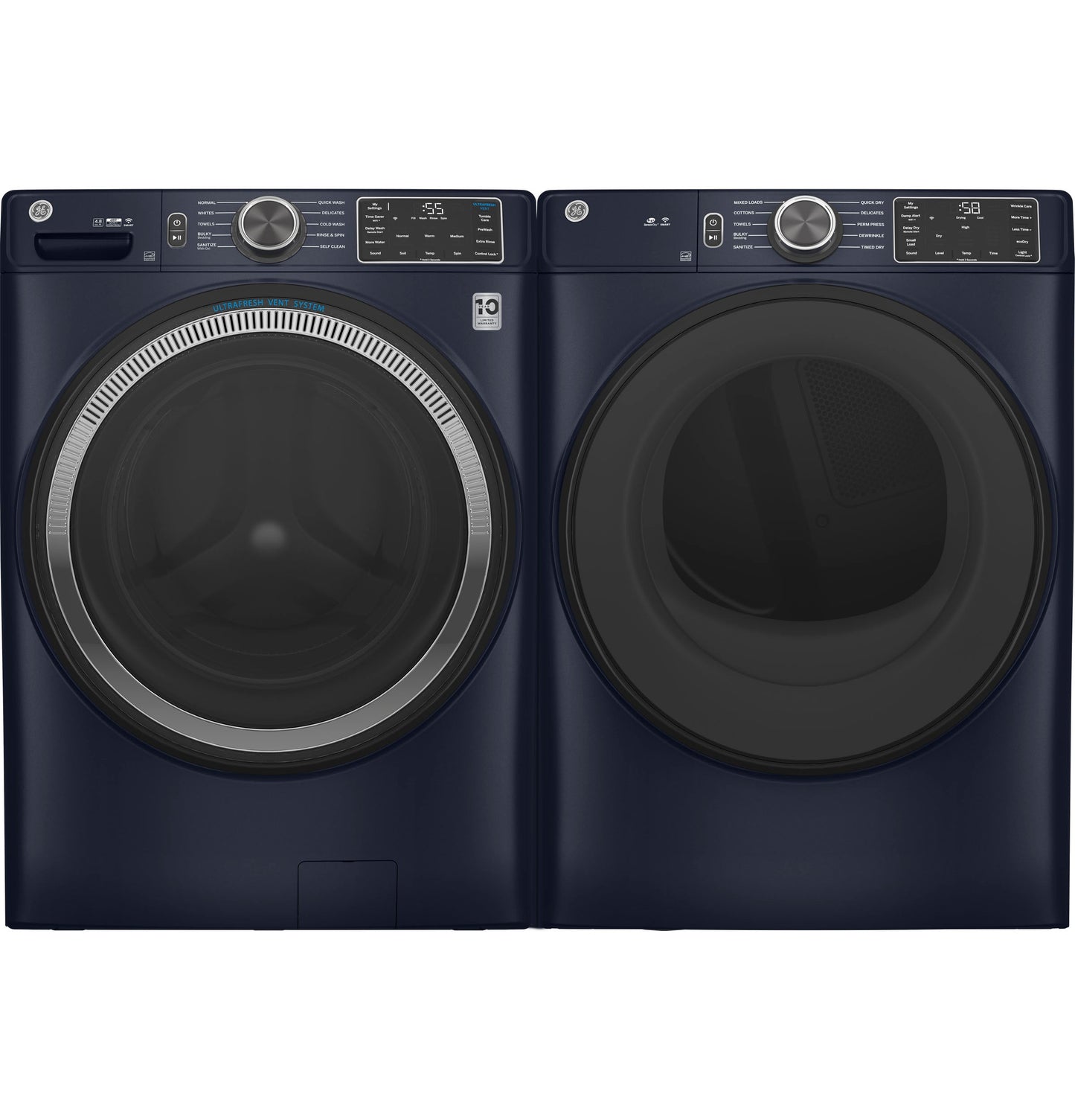 GE® 4.8 cu. ft. Capacity Smart Front Load ENERGY STAR® Washer with UltraFresh Vent System with OdorBlock™ and Sanitize w/Oxi