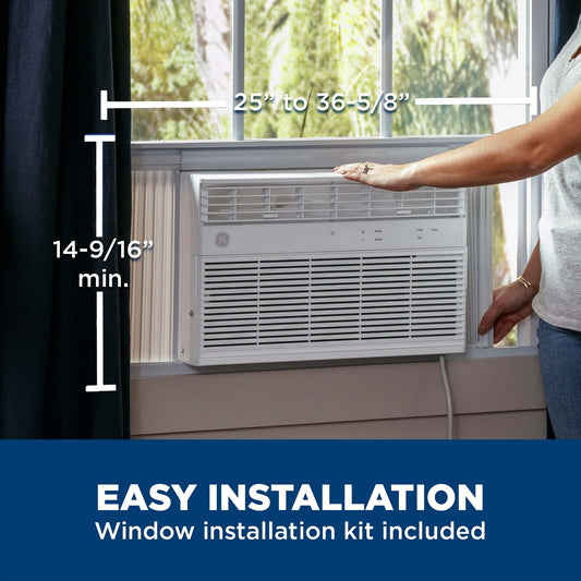 GE® 12,000 BTU Smart Electronic Window Air Conditioner for Large Rooms up to 550 sq. ft.