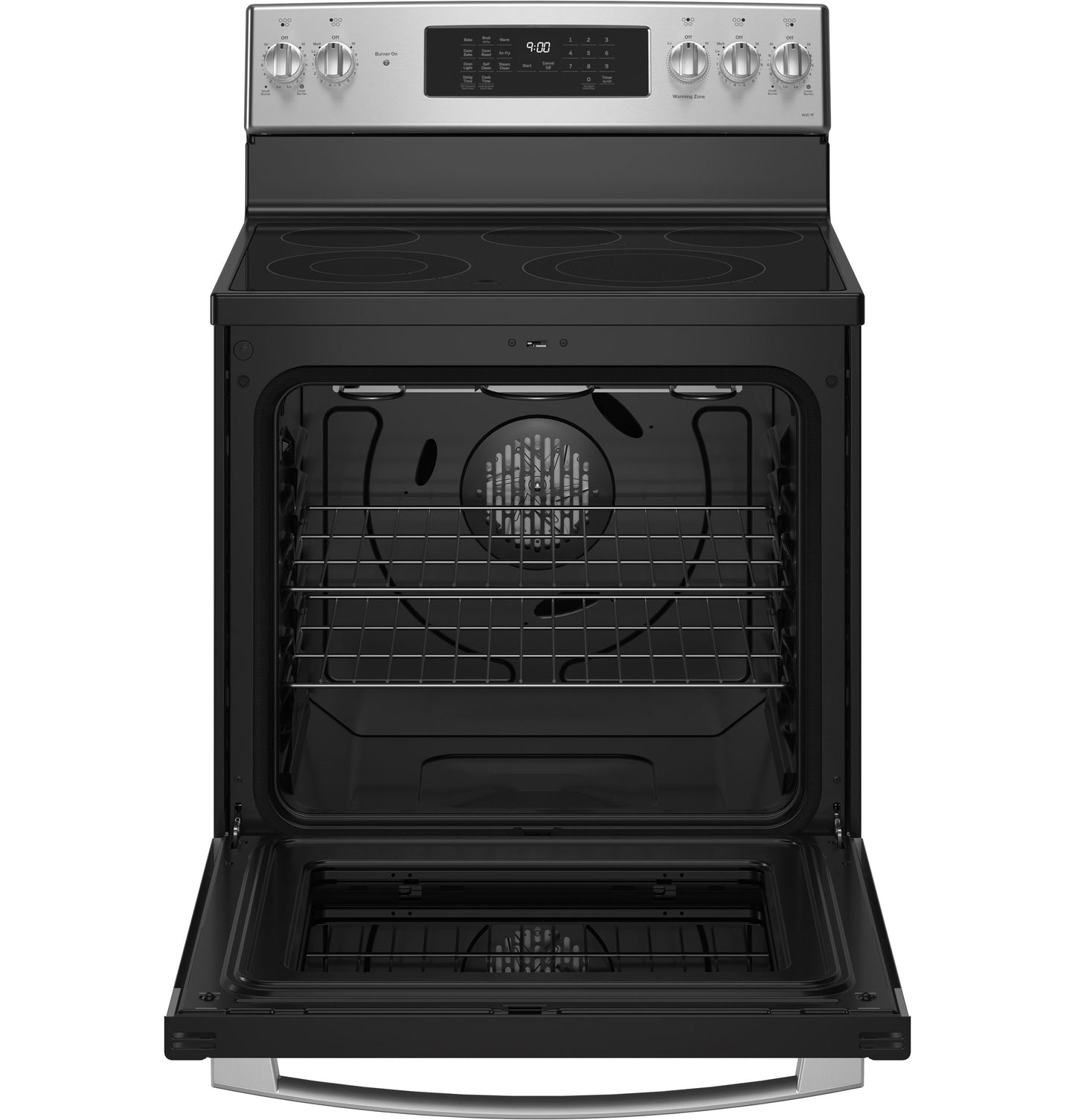 GE Profile™ 30" Smart  Free-Standing Electric Convection Fingerprint Resistant Range with No Preheat Air Fry