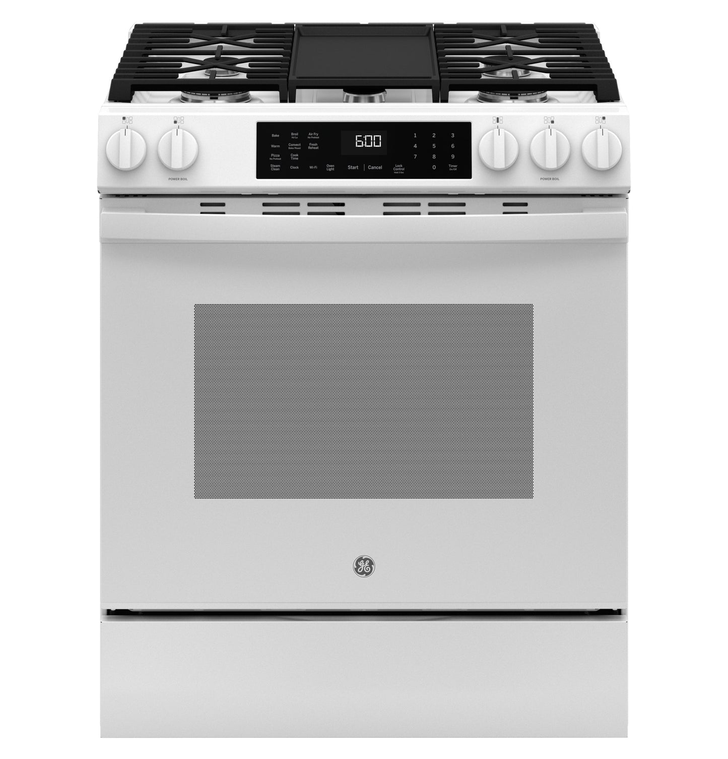 GE® 30" Slide-In Front-Control Convection Gas Range with No Preheat Air Fry and EasyWash™ Oven Tray