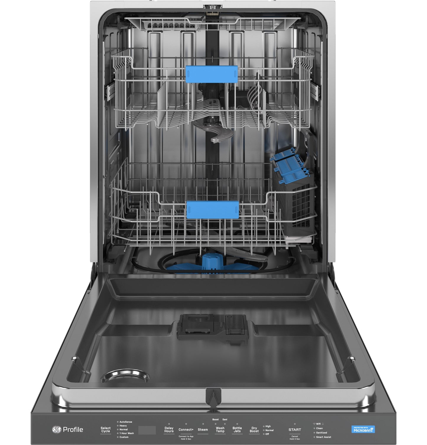 GE Profile™ Fingerprint Resistant Top Control with Stainless Steel Interior Dishwasher with Microban™ Antimicrobial Protection with Sanitize Cycle