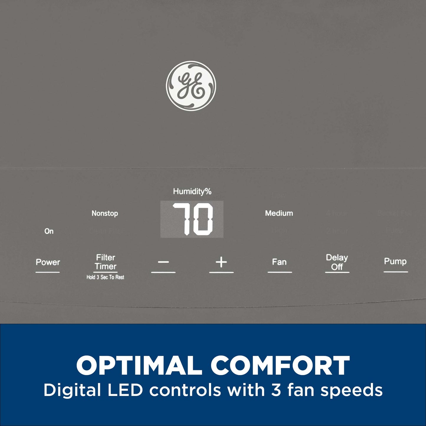 GE® ENERGY STAR® 50 Pint Portable Dehumidifier with Built-in Pump for Wet Spaces