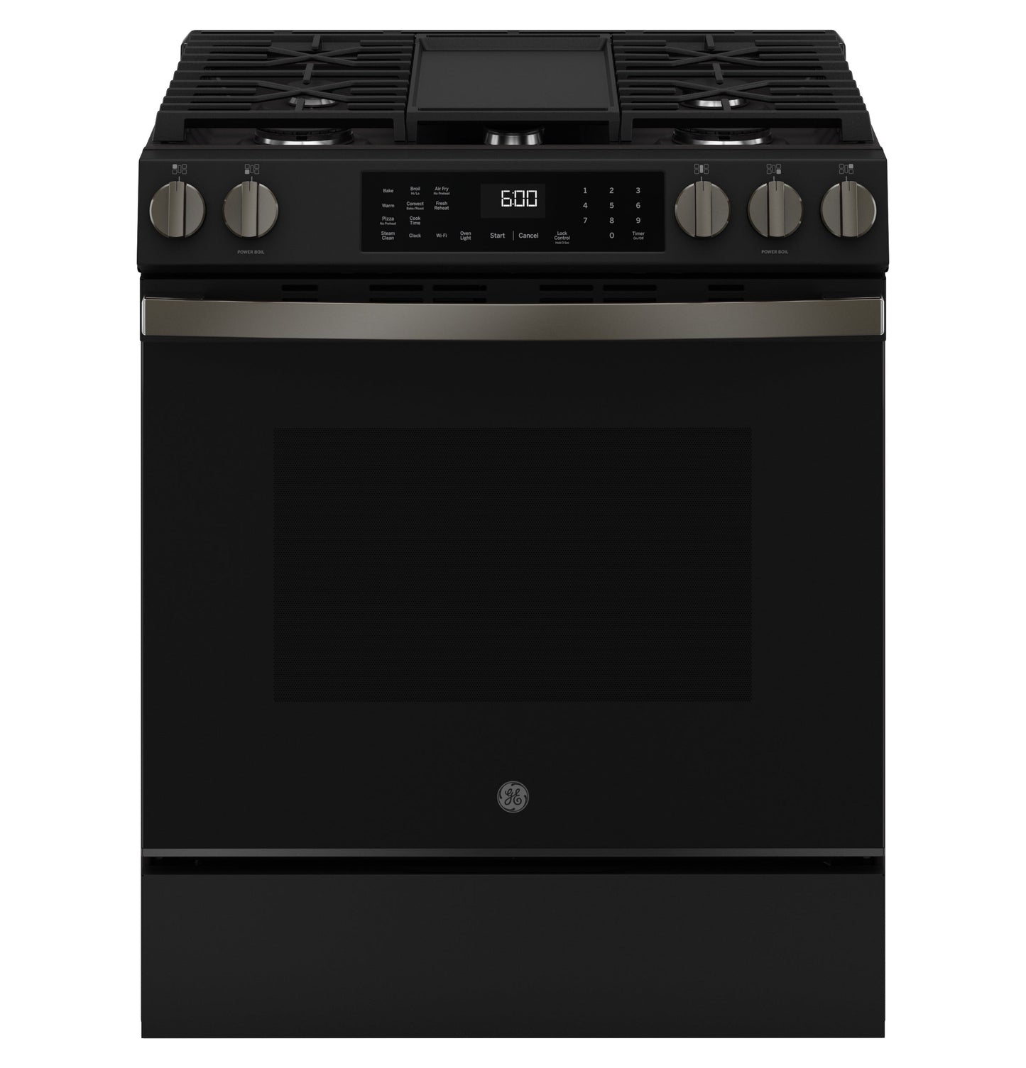 GE® 30" Slide-In Front-Control Convection Gas Range with No Preheat Air Fry and EasyWash™ Oven Tray