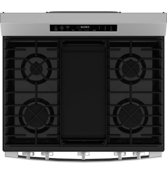 GE® 30" Free-Standing Gas Convection Range with No Preheat Air Fry and EasyWash™ Oven Tray