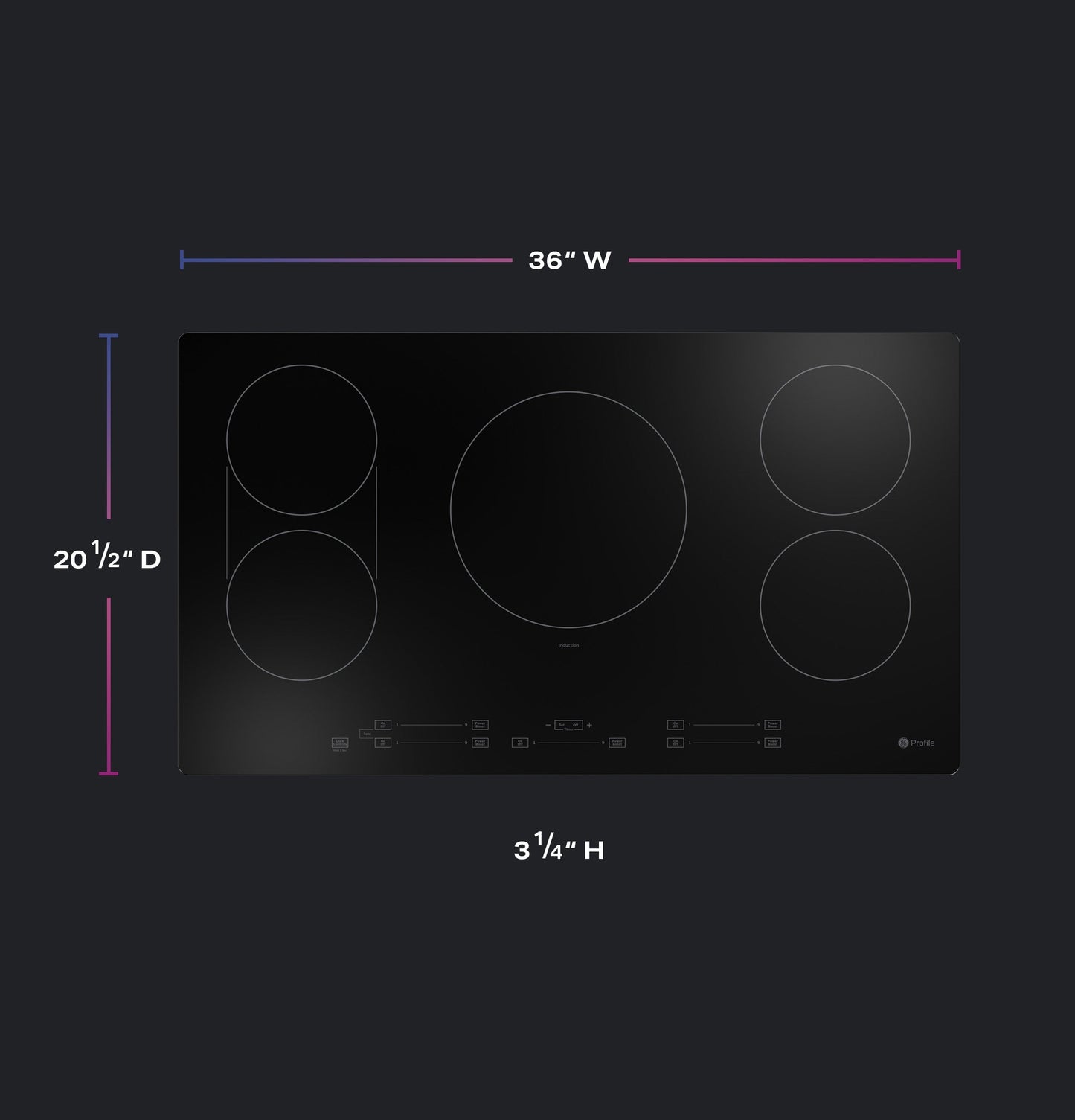 GE Profile™ 36" Built-In Touch Control Induction Cooktop